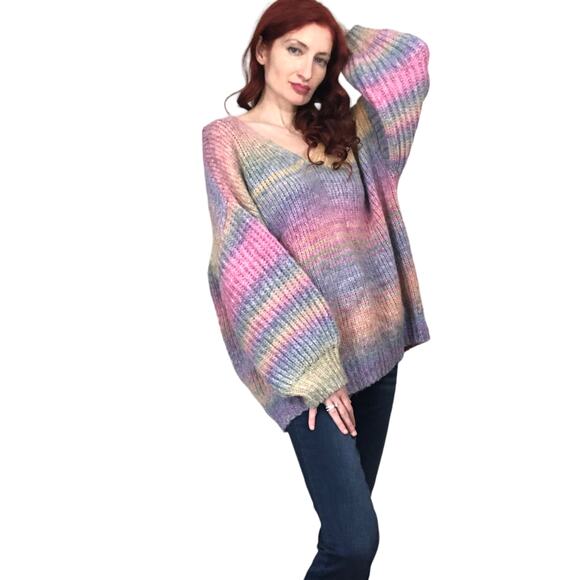 Rare! Love Shack Fancy Rio Rainbow Wool Alpaca Pullover Sweater Size M/L NWT - Picture 5 of 16